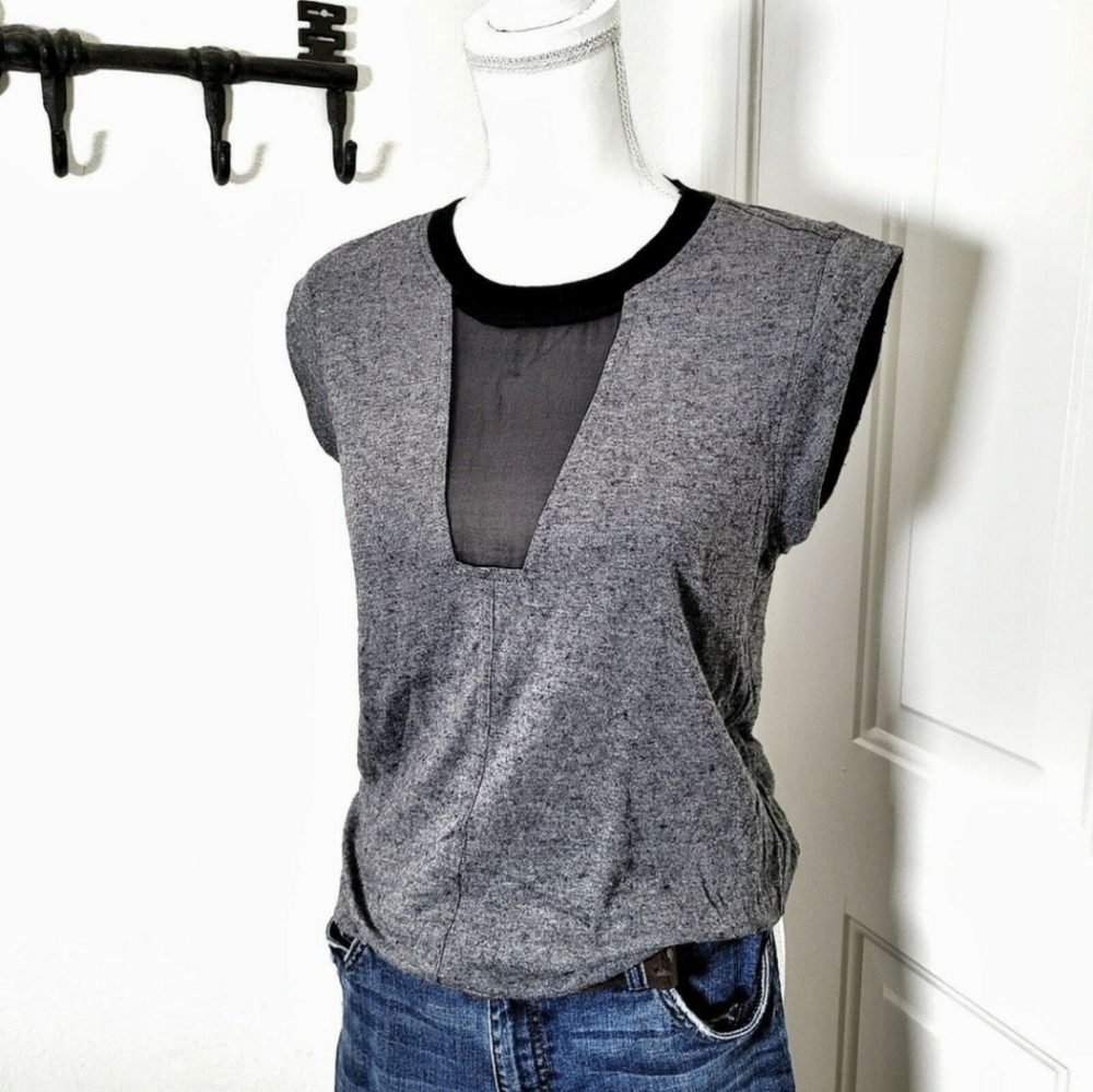 Rebecca Taylor Gray and Black Top